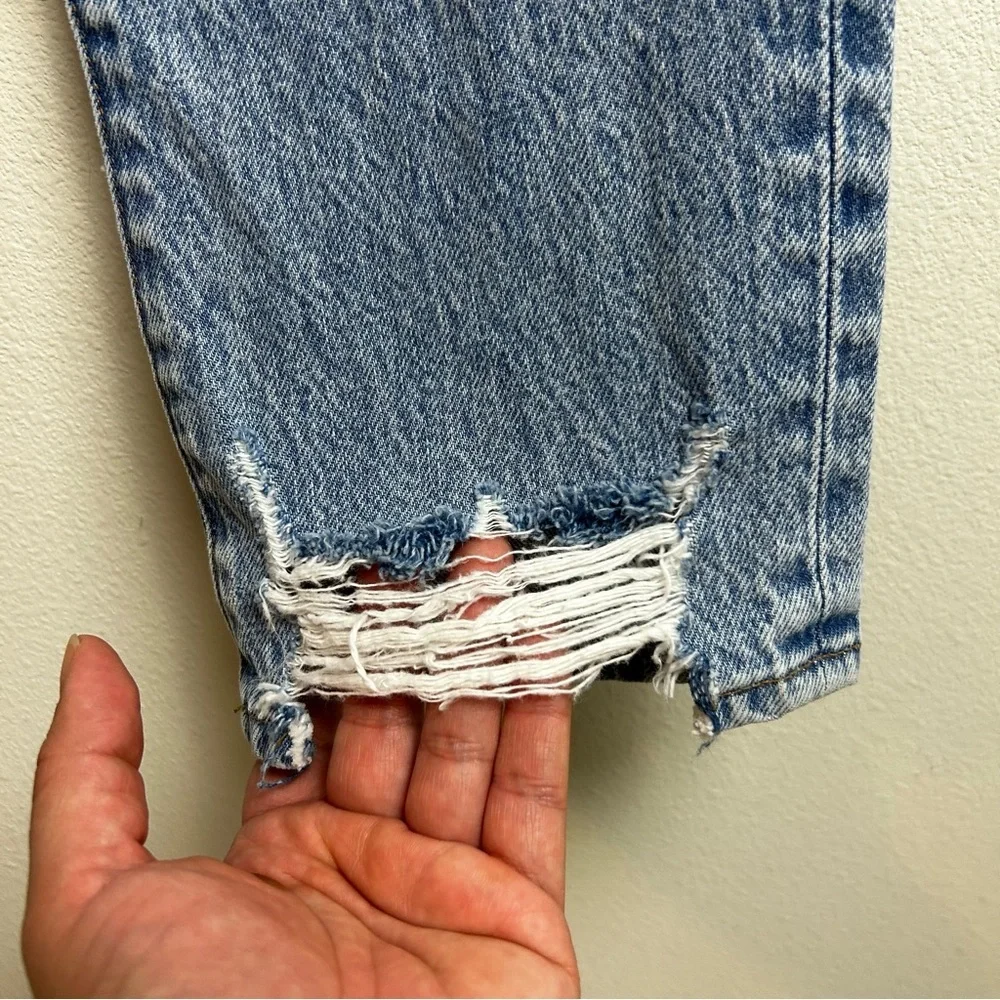 FRAME Le Original Cropped distressed high-rise straight leg jeans size: 27 - Picture 5 of 12
